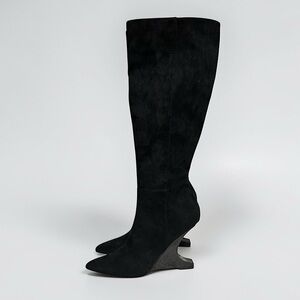 🌻NEW in Box AAJ by Aminah Black Luna Heel knee-high boots Women’s Size 8